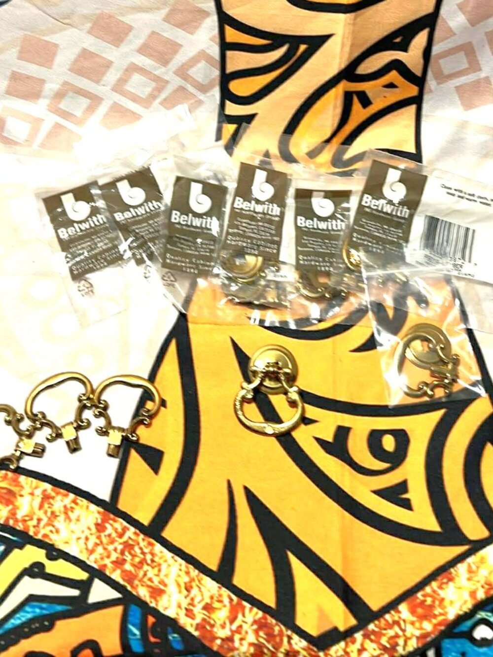 Belwith Brass Cabinet Ring Pulls Lot of 11 Mixed New & Opened